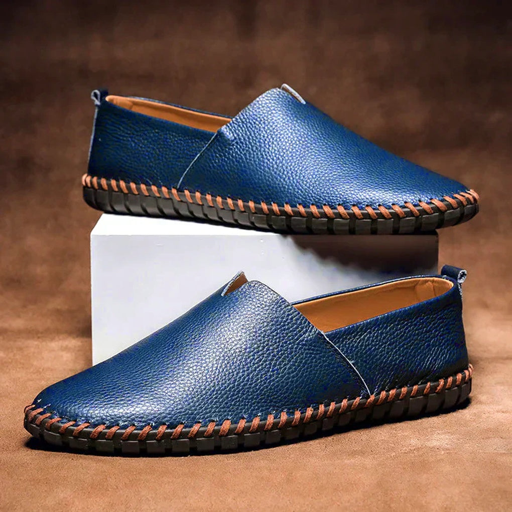 Eleganti mocassini in vera pelle opaca slip-on