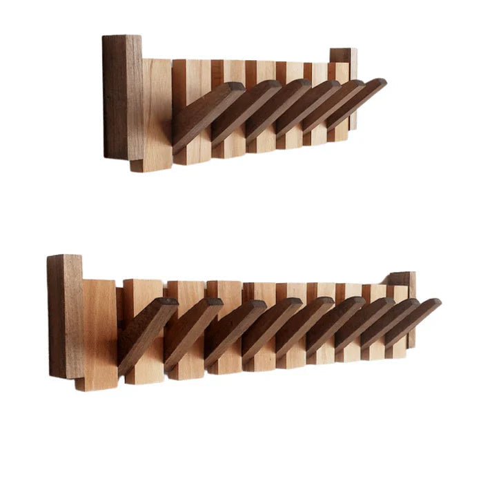 Wall-Mounted Coat Rack in Sturdy Wood with Musical Design