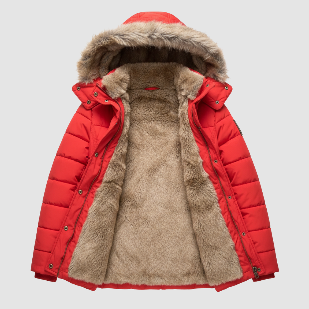 Chaqueta acolchada con capucha para mujer