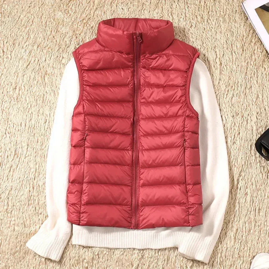Women's windproof body warmer with zipper