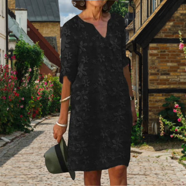 Vestido elegante con escote en V para mujer