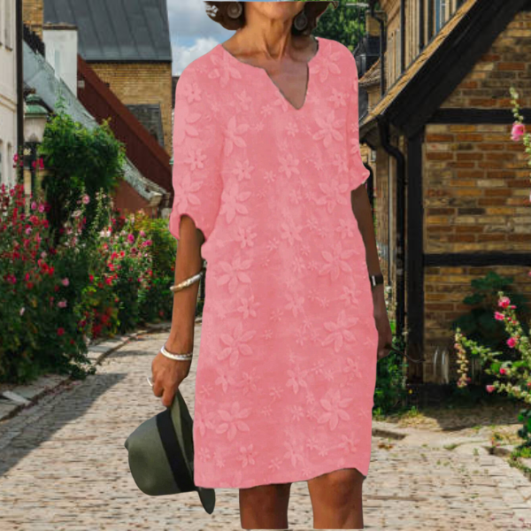 Vestido elegante con escote en V para mujer