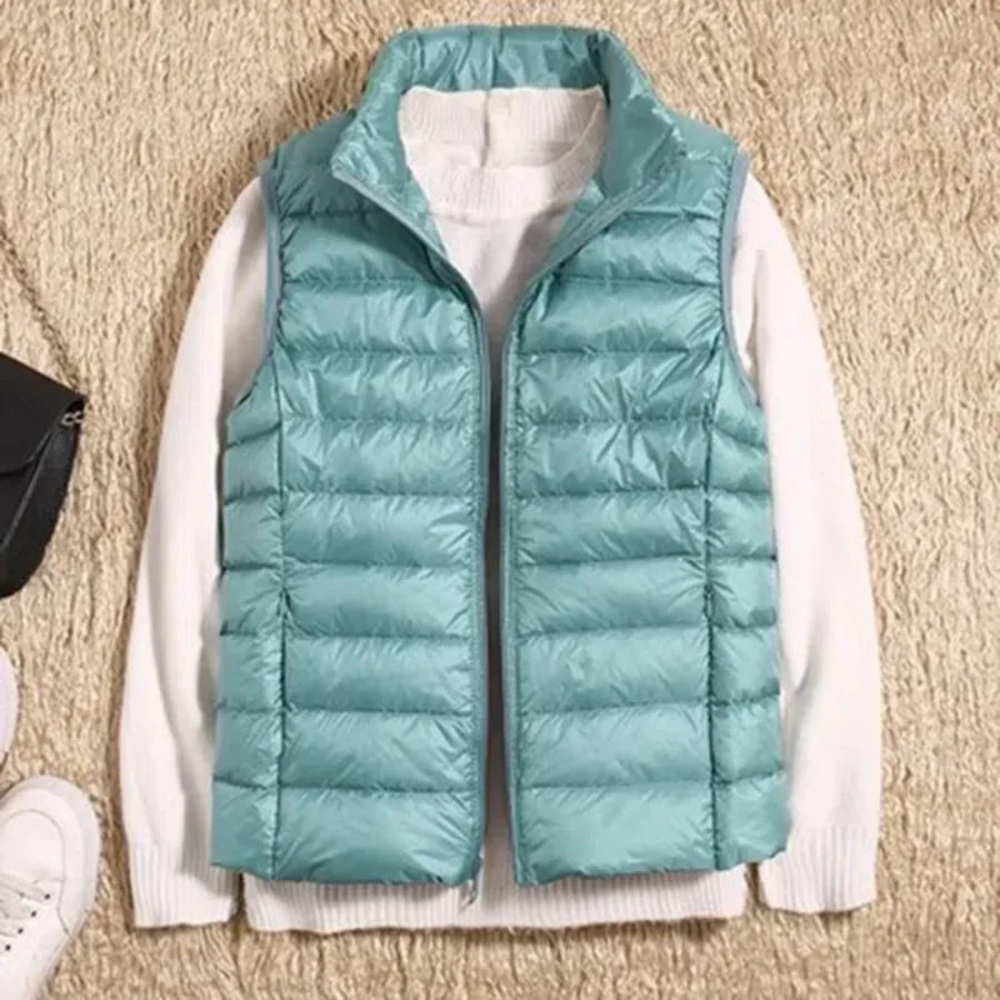 Women's windproof body warmer with zipper