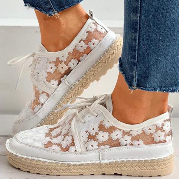 Zapatillas ortopédicas bordadas de mujer
