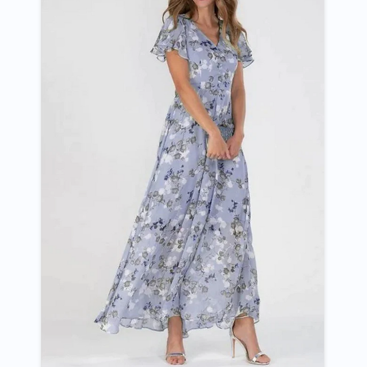 Maxi dress with butterfly sleeves