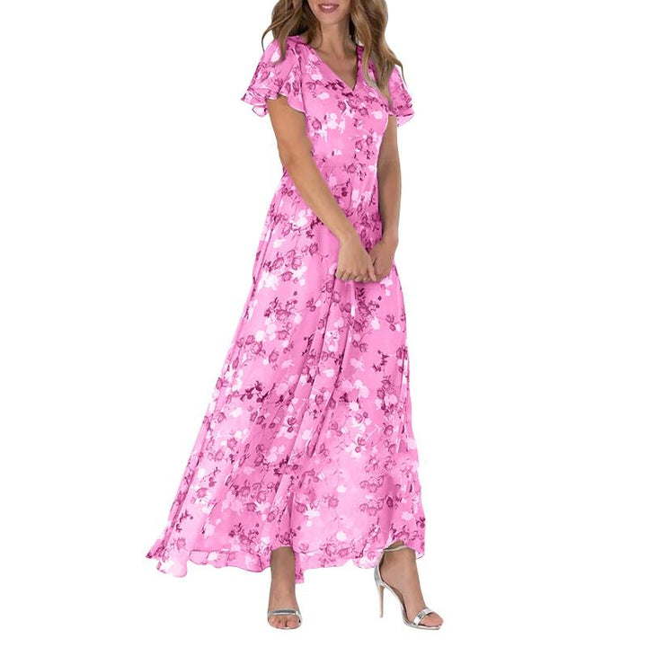 Maxi dress with butterfly sleeves