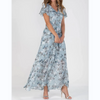Maxi dress with butterfly sleeves