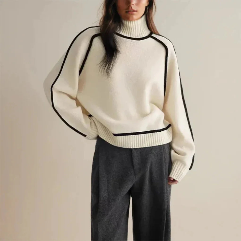 Maglione caldo a collo alto da donna