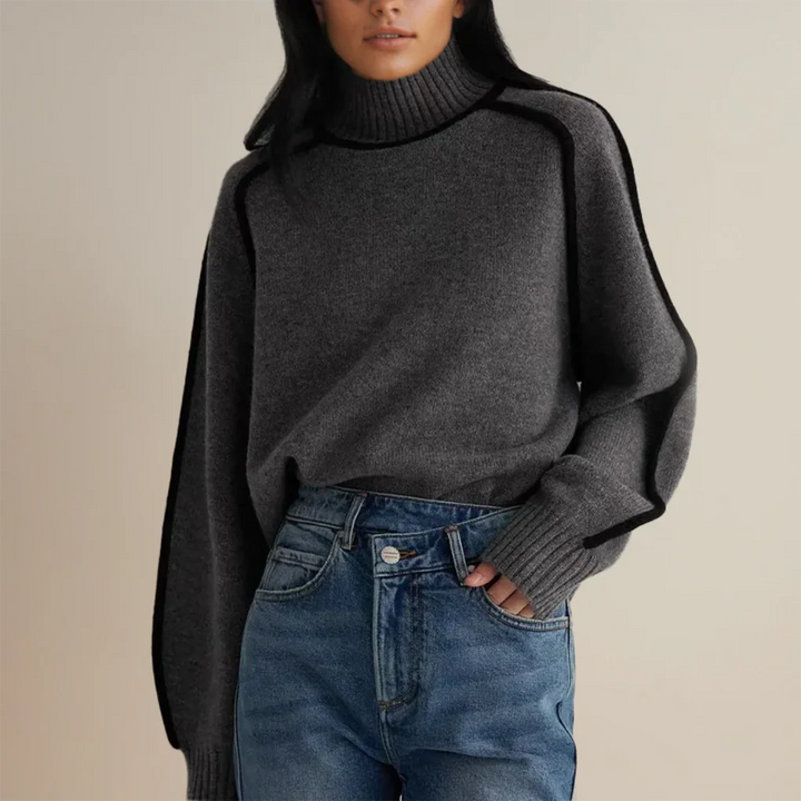 Maglione caldo a collo alto da donna