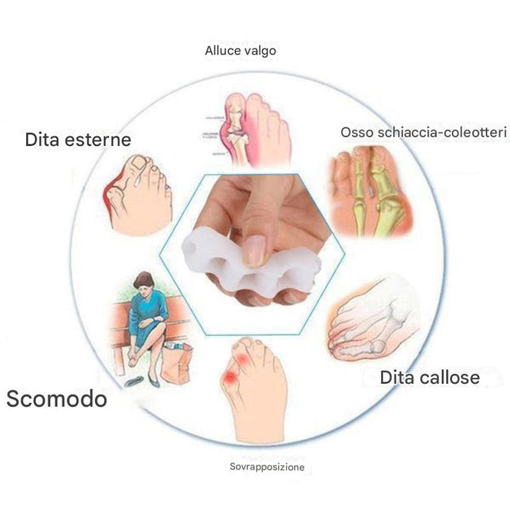 Correttore ortopedico per le dita dei piedi - Separatore per le dita dei piedi