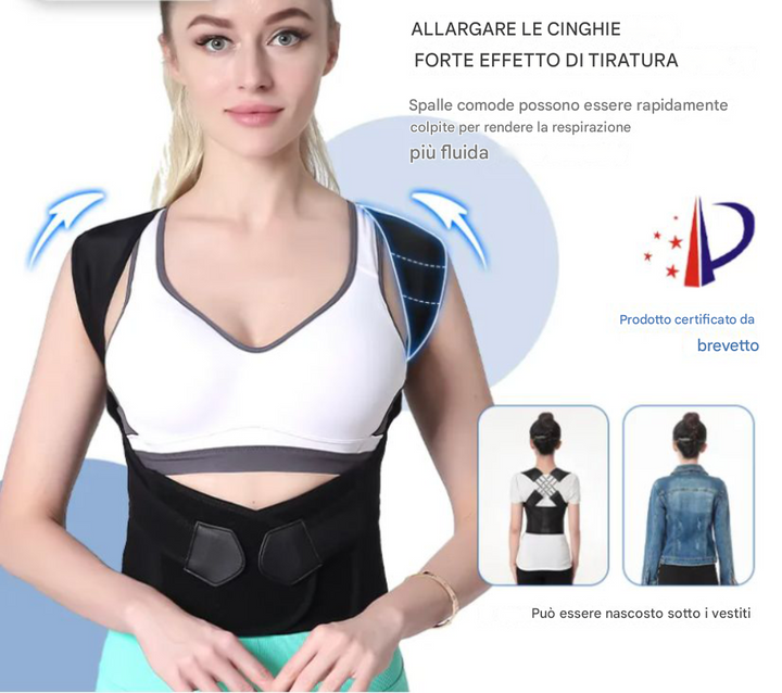 Corrección instantánea de la postura para espalda y hombros