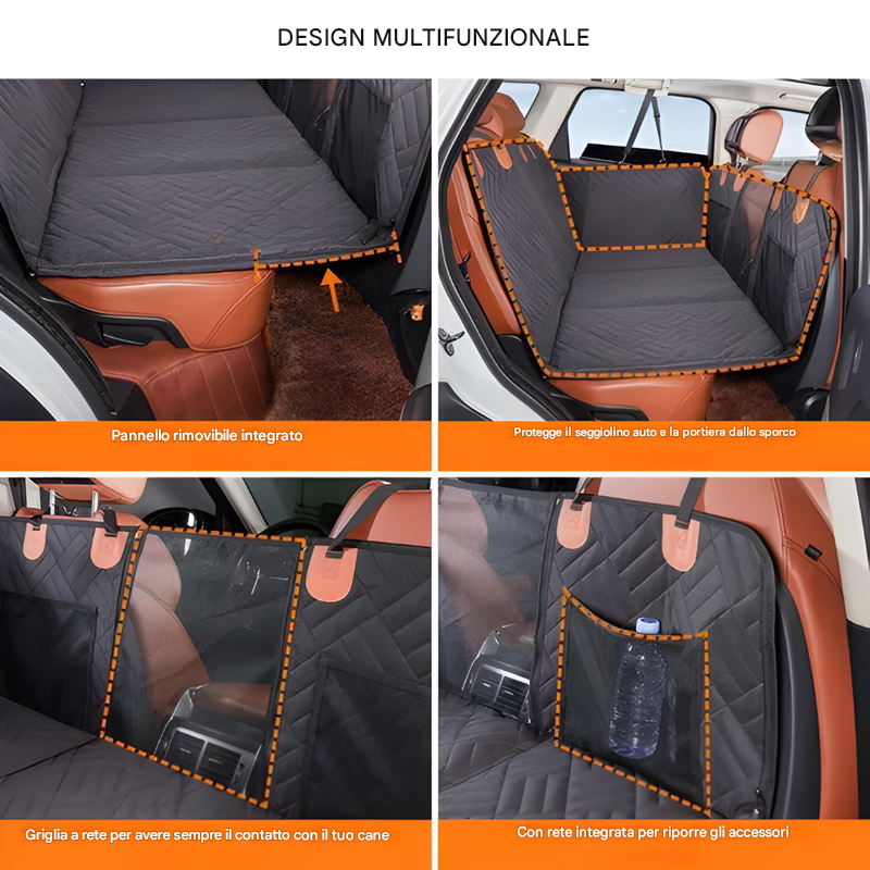Extension of the car seat for dogs with a hard floor