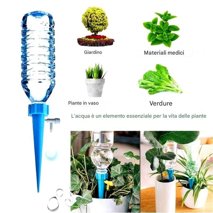 Picchetti per irrigazione automatica delle piante (confezione da 12) – Aiuto da giardino a flusso regolabile