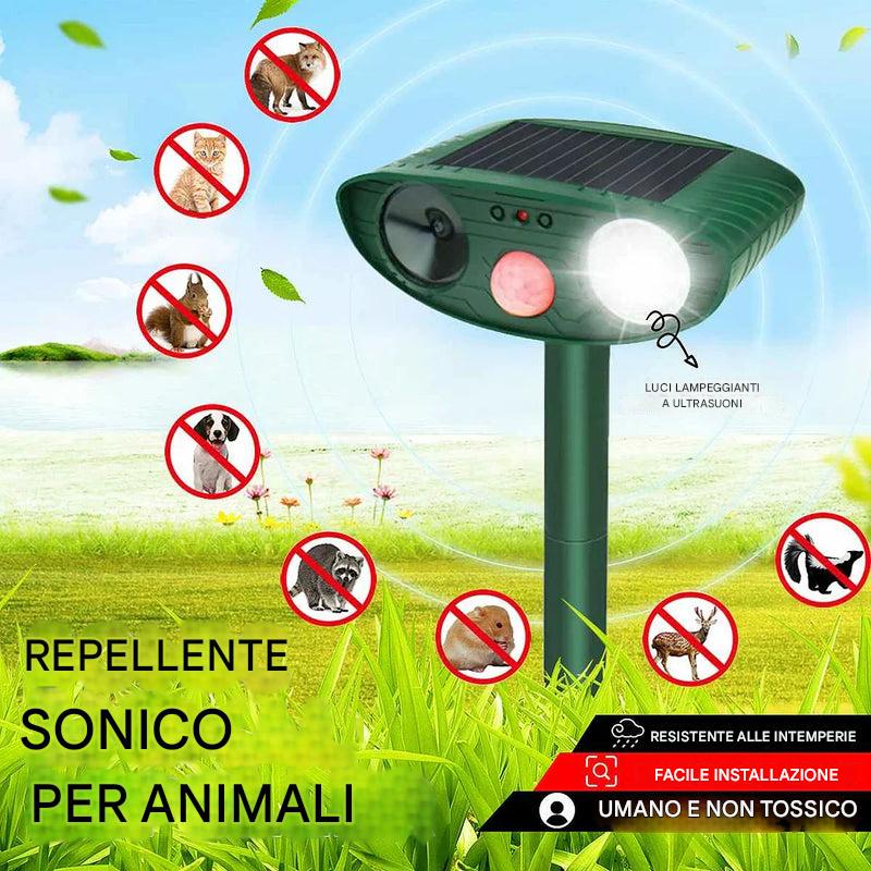 Repellente per animali a ultrasuoni solare attivato dal movimento
