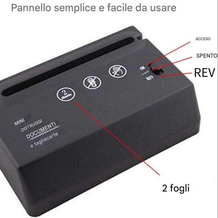 Mini distruggidocumenti da tavolo: compatto, silenzioso ed efficiente