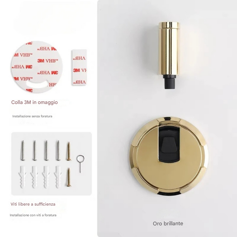 Magnetic door stopper without drilling, floor mounting