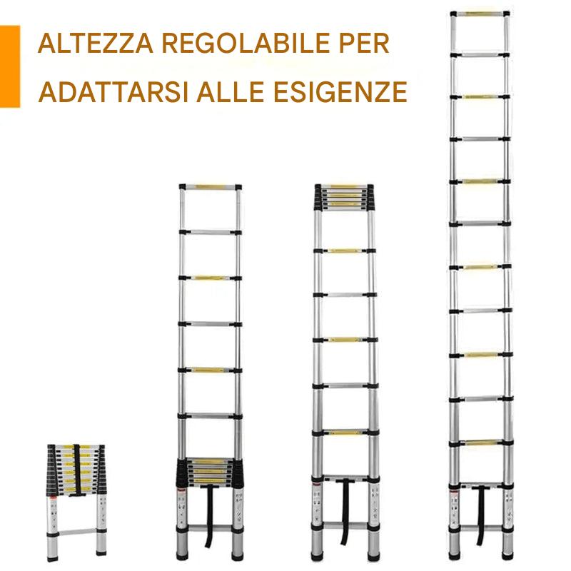 Escalera telescópica extensible con altura regulable