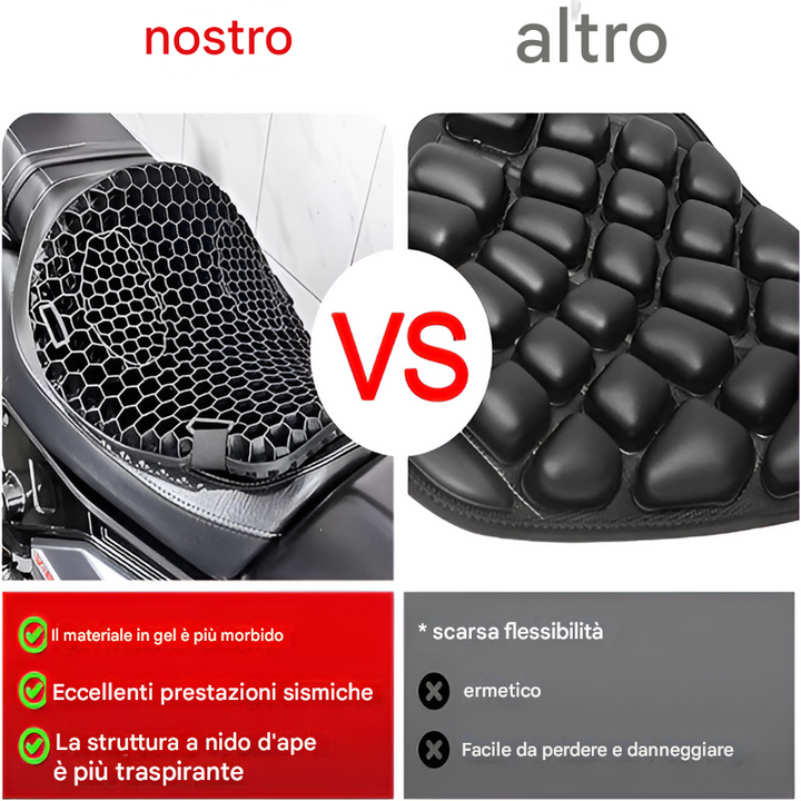 Gel cushion for motorcycle seat for long-distance travel