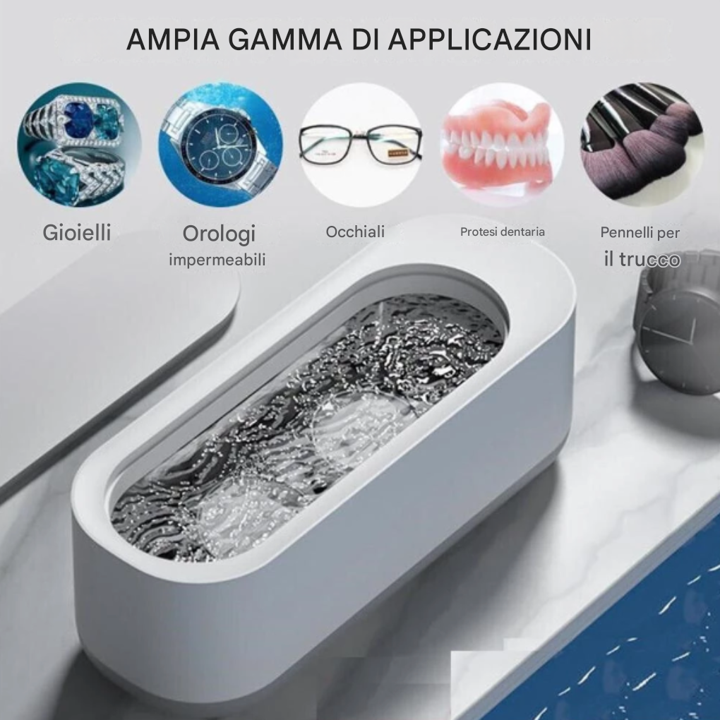 Pulitore ad ultrasuoni per occhiali e gioielli