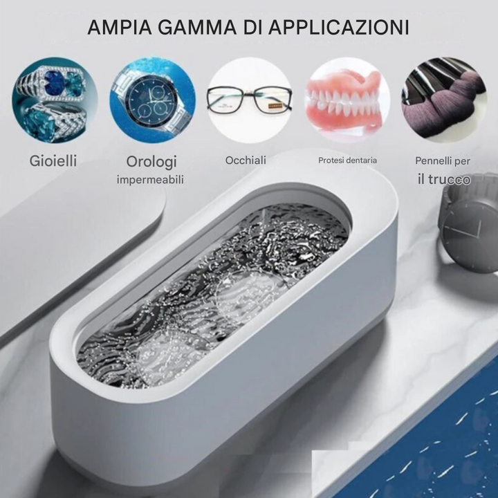 Pulitore ad ultrasuoni per occhiali e gioielli