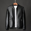 Giacca in pelle vintage con tasca per uomo