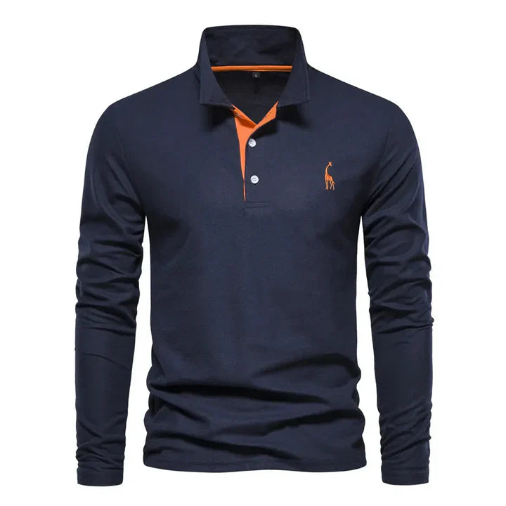 Men's long-sleeved shirt with collar