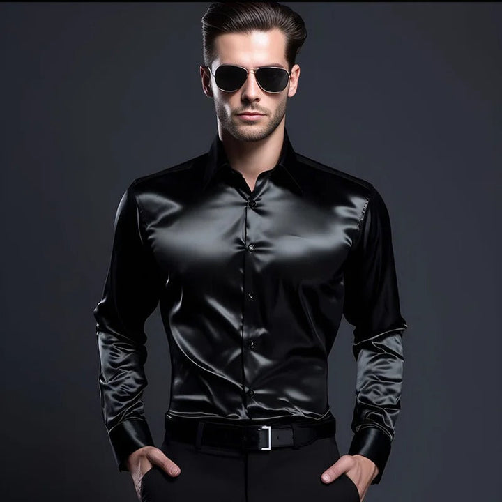 Shiny men's shirt in business style