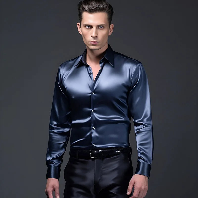 Shiny men's shirt in business style