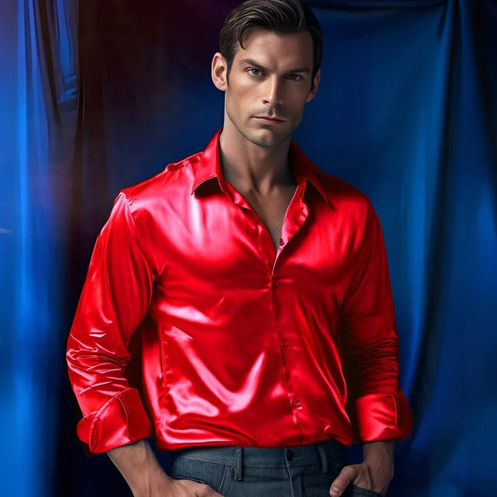 Shiny men's shirt in business style