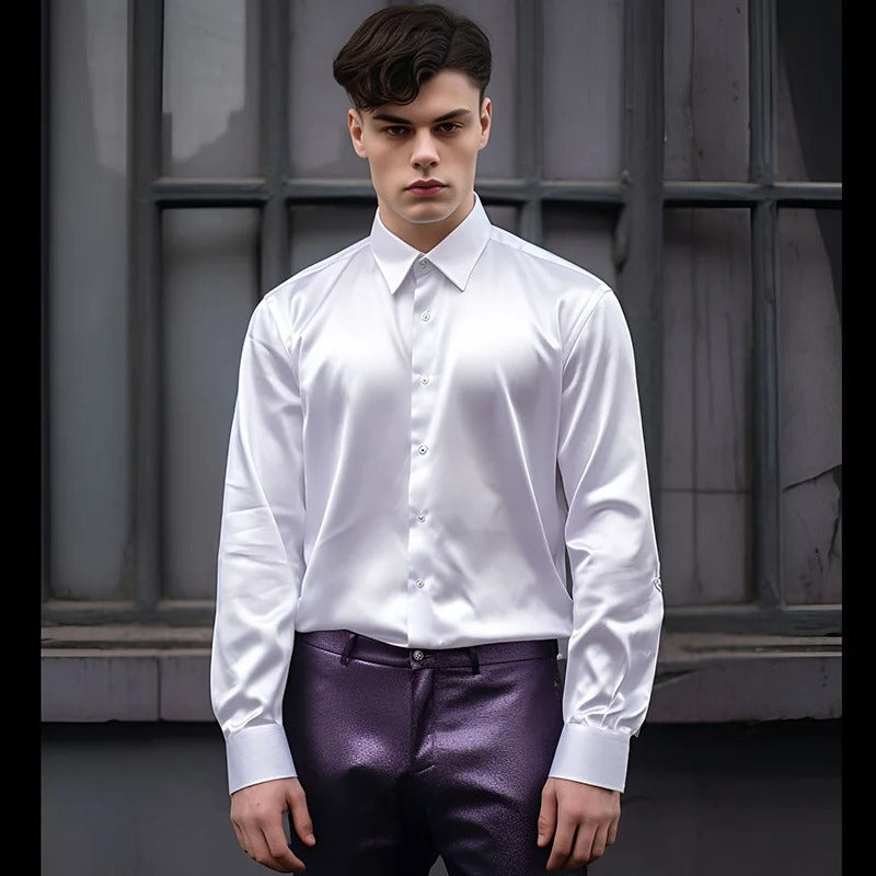 Shiny men's shirt in business style