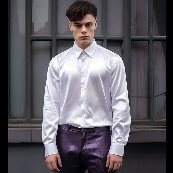 Shiny men's shirt in business style