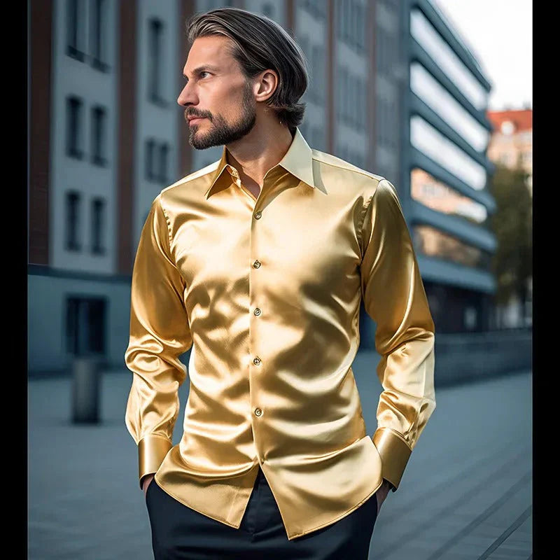Shiny men's shirt in business style