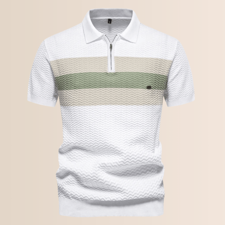 Men's shirt with striped knit pattern