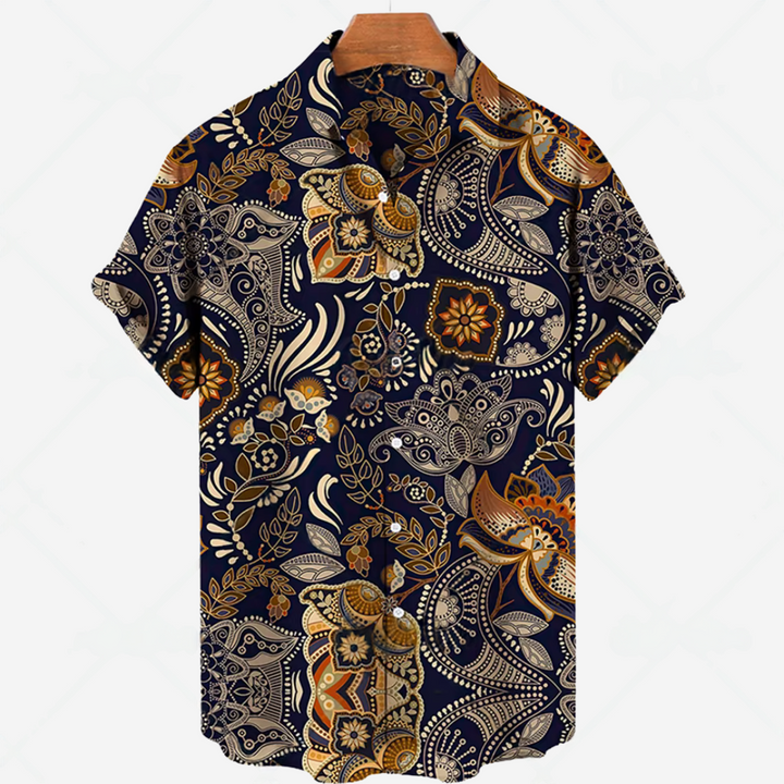 Stile Stampa - Maglia Casual a Maniche Corte per Uomo