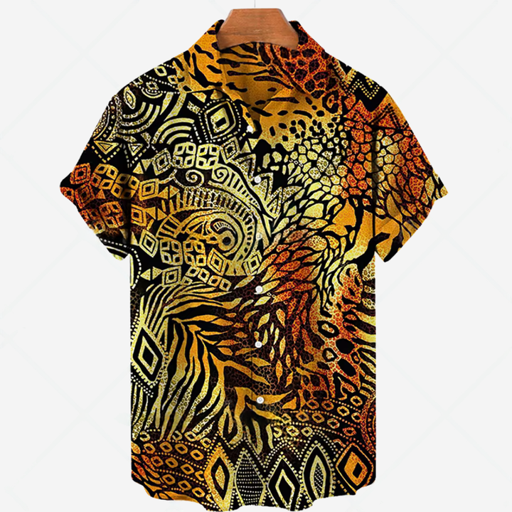 Stile Stampa - Maglia Casual a Maniche Corte per Uomo