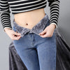 Jeans invernali da donna a vita alta